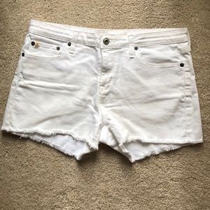 White jean shorts